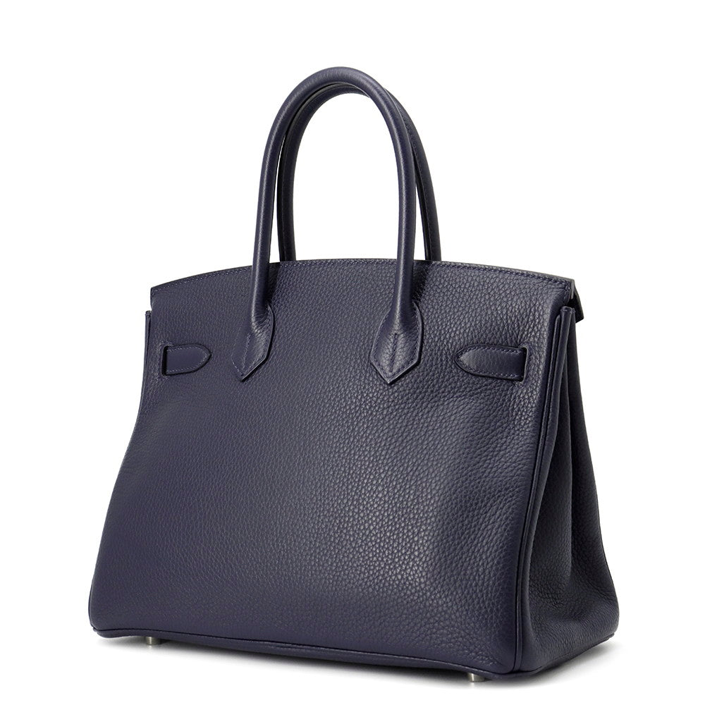 HERMES Birkin Verso Blue Nuit/Rose PurpleH073613 Taurillon Clemence Size 30