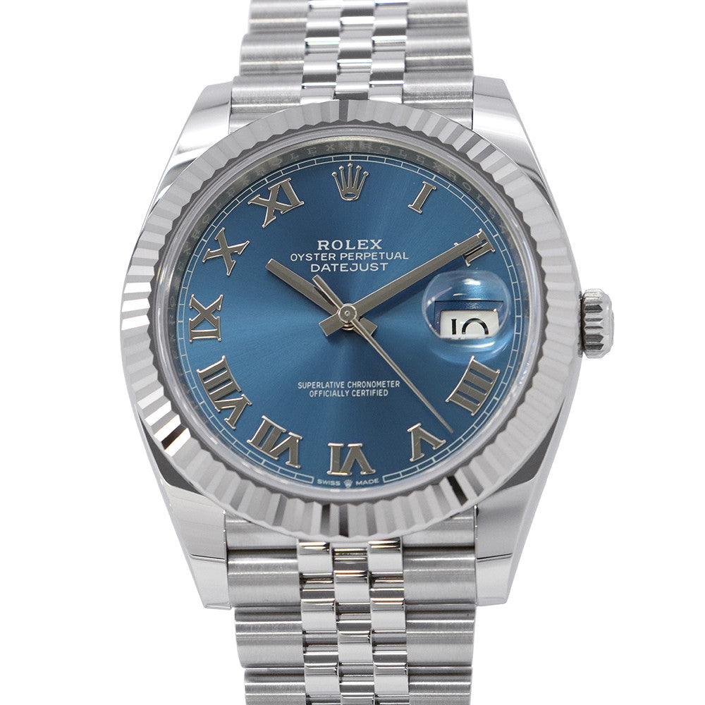 ROLEX Datejust 41 W41mm Stainless Steel K18WG Azzurro Blue Dial126334