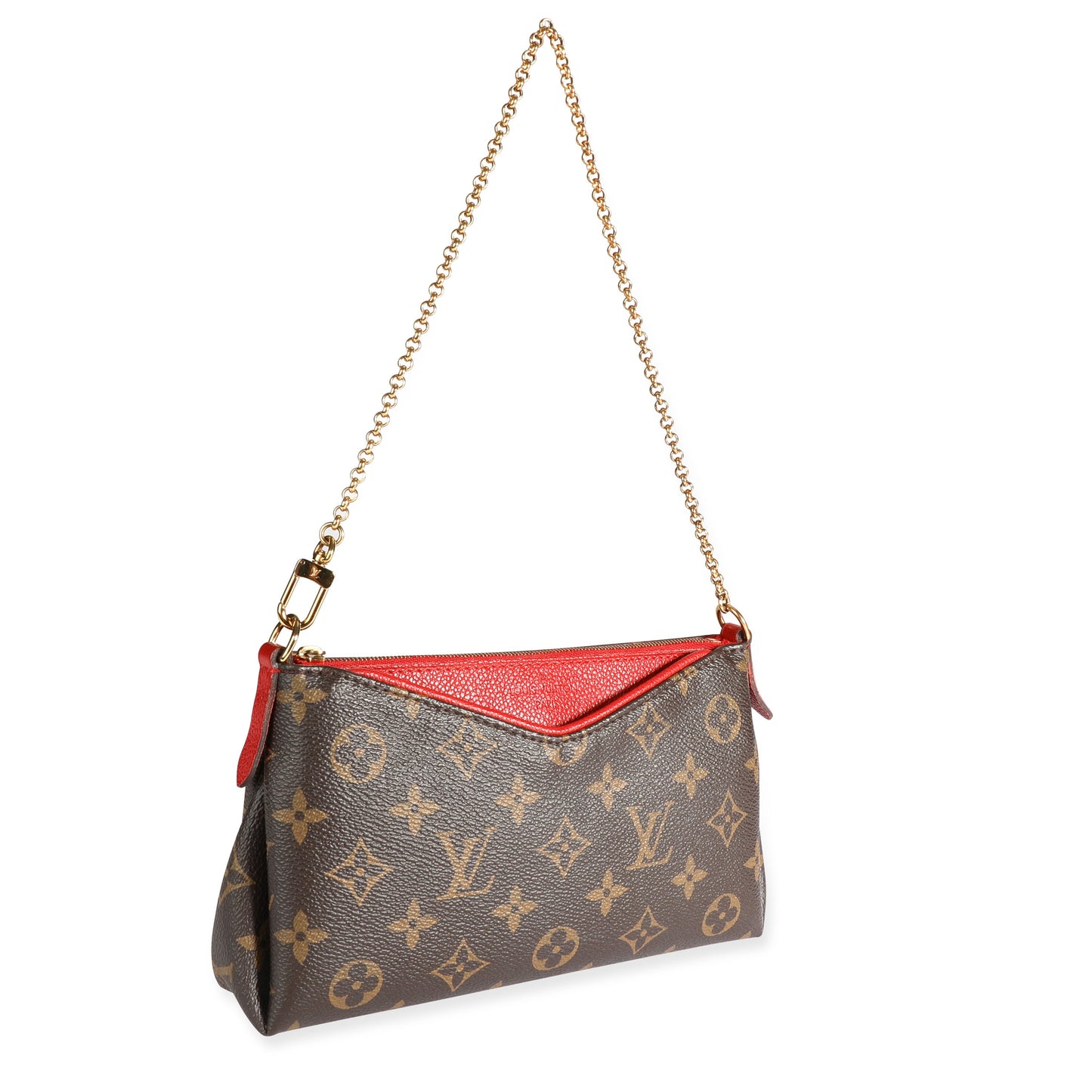 Louis Vuitton Louis Vuitton Monogram Canvas & Cerise Pallas Clutch