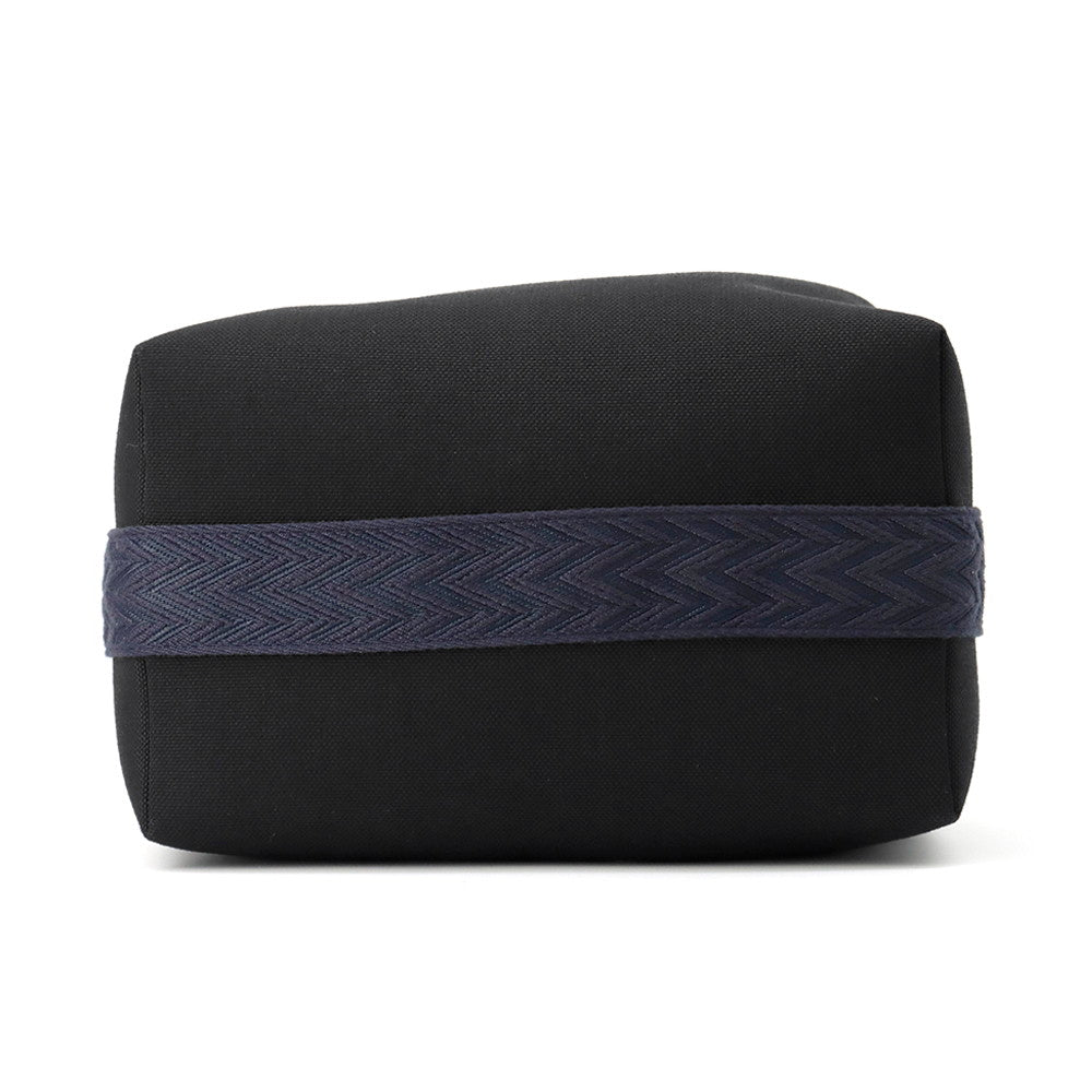 HERMES Brid A Black Zig Zag Black/Navy Canvas Size GM