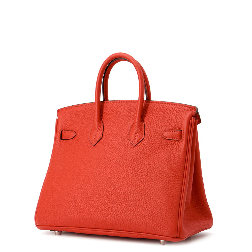 HERMES Birkin Rouge Tomate Togo Leather Size 25