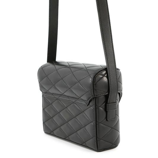 SAINT LAURENT PARIS June Box Shoulder Bag with YSL logo Black710298 Leather