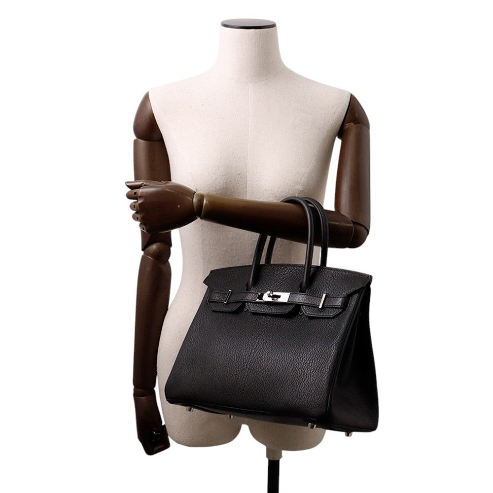 HERMES Birkin Black Chevre Myzore Goatskin Size 30