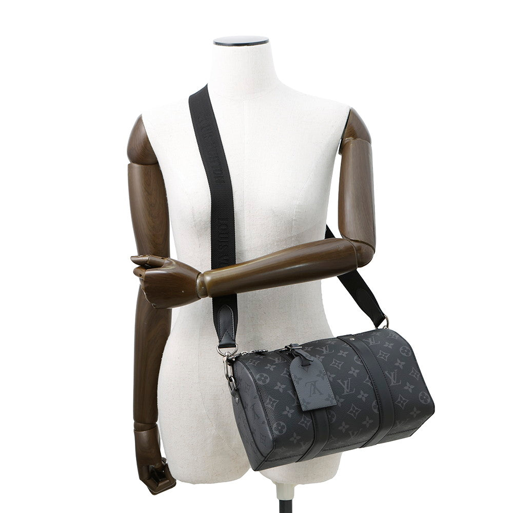 LOUIS VUITTON Cityã»Keepall NoirM45936 Monogram Eclipse Monogram Eclipse Reverse