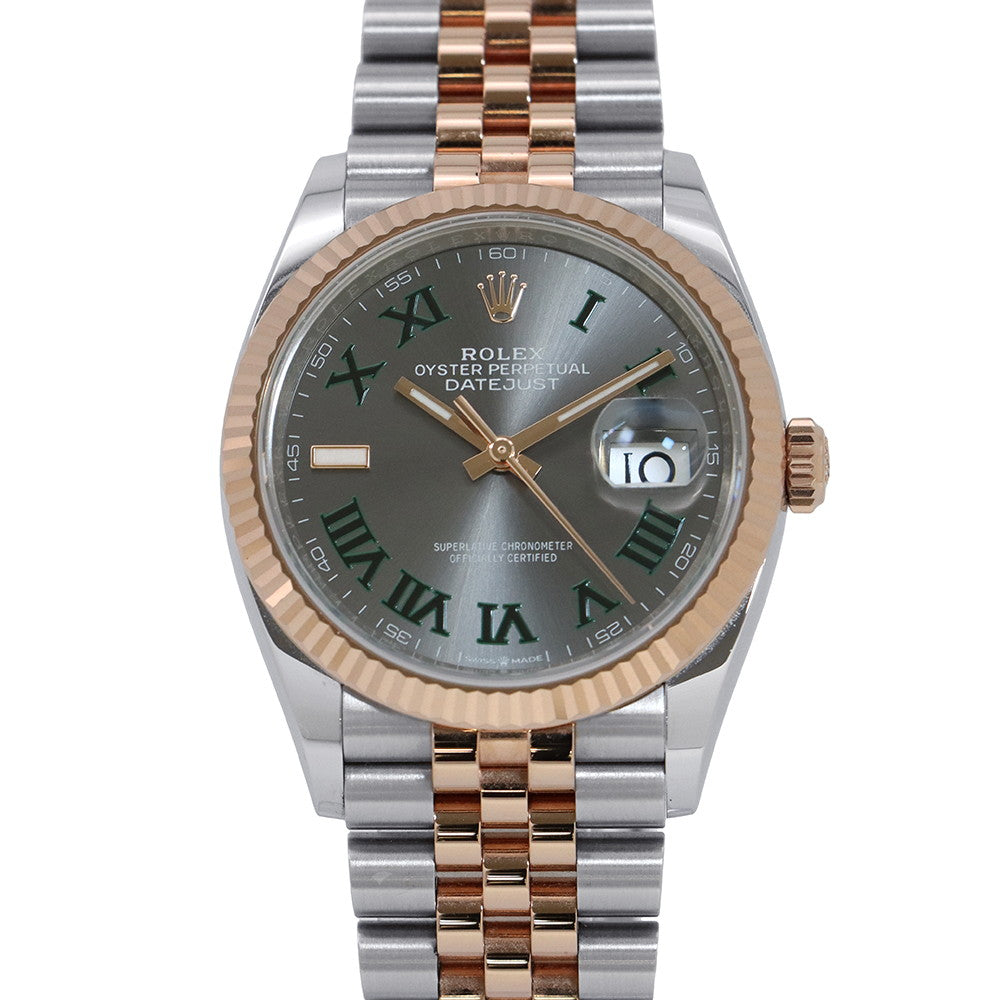 ROLEX Datejust W36mm Stainless Steel K18PG Slate Dial126231