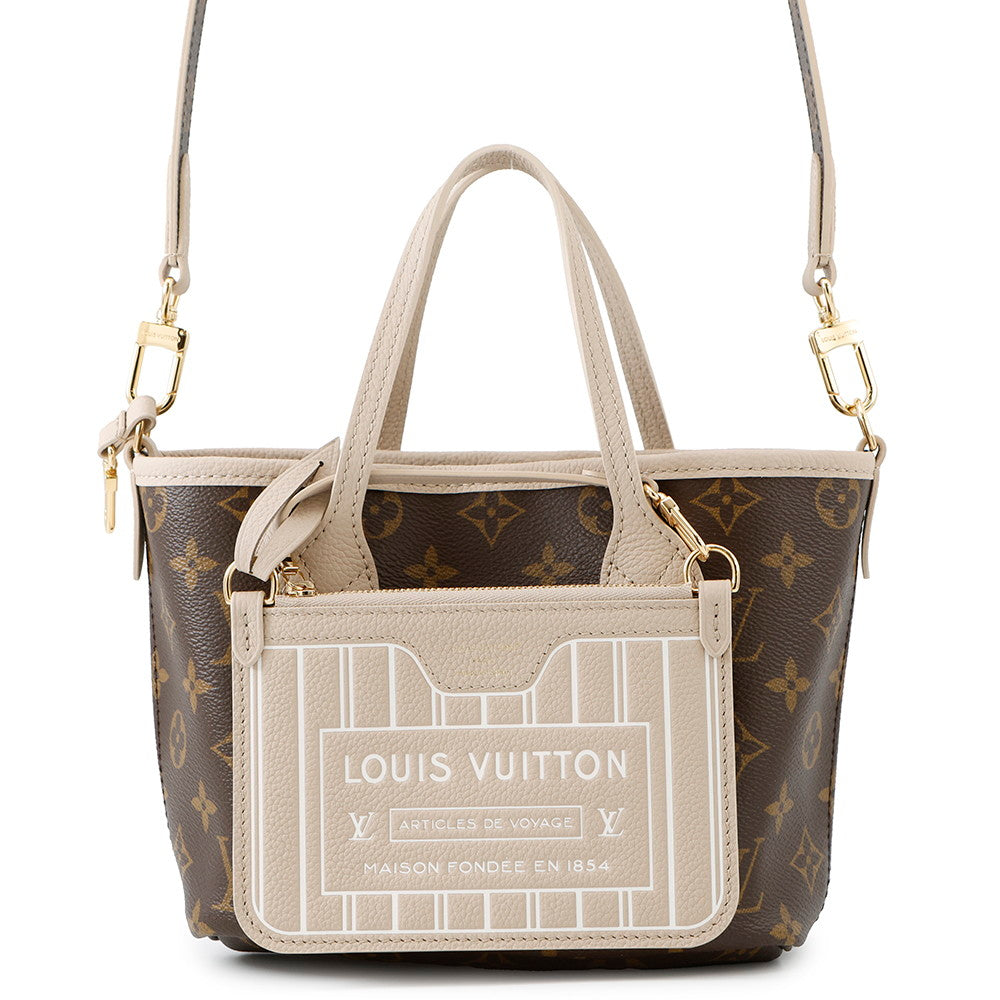 LOUIS VUITTON Neverfullã»Inside Out Dark Fango/BrownM12109 Monogram Grain Leather Size BB
