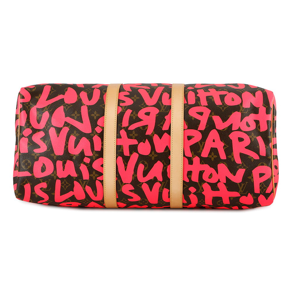 LOUIS VUITTON Keepall Fuchsia/BrownM93698 Monogramã»Graffiti Size 50