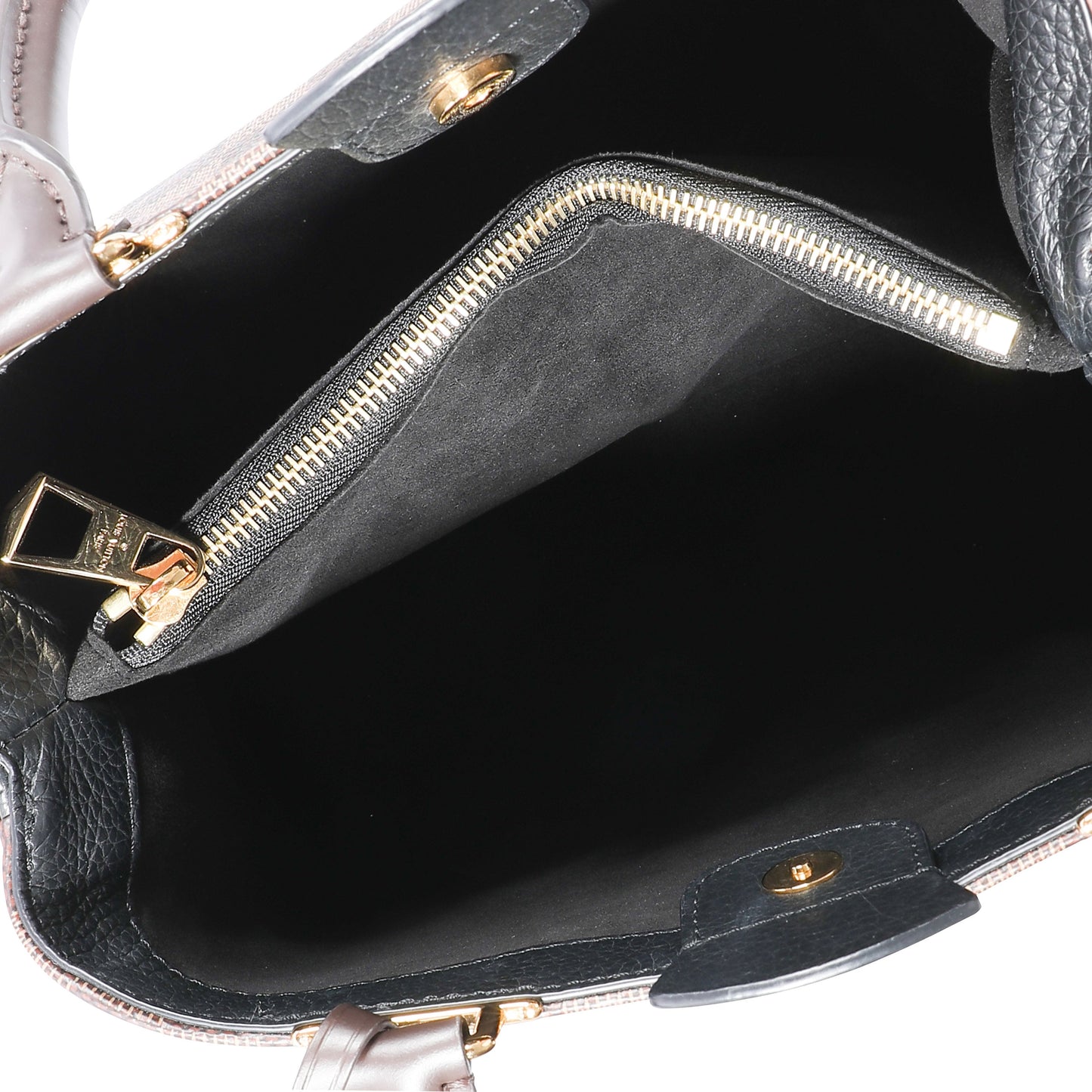 Louis Vuitton Louis Vuitton Damier Ebene & Black Taurillon Leather Brittany Bag