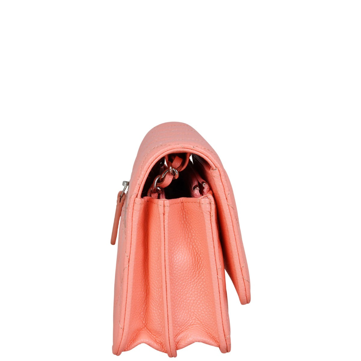 Chanel Mini Wallet on Chain | Bright Coral Pink