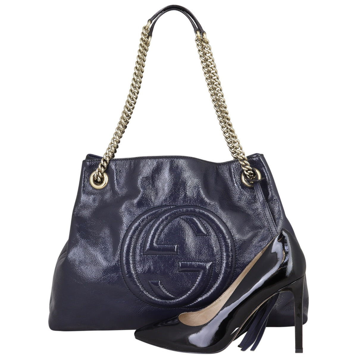 Gucci Soho Chain Shoulder Bag Medium Patent