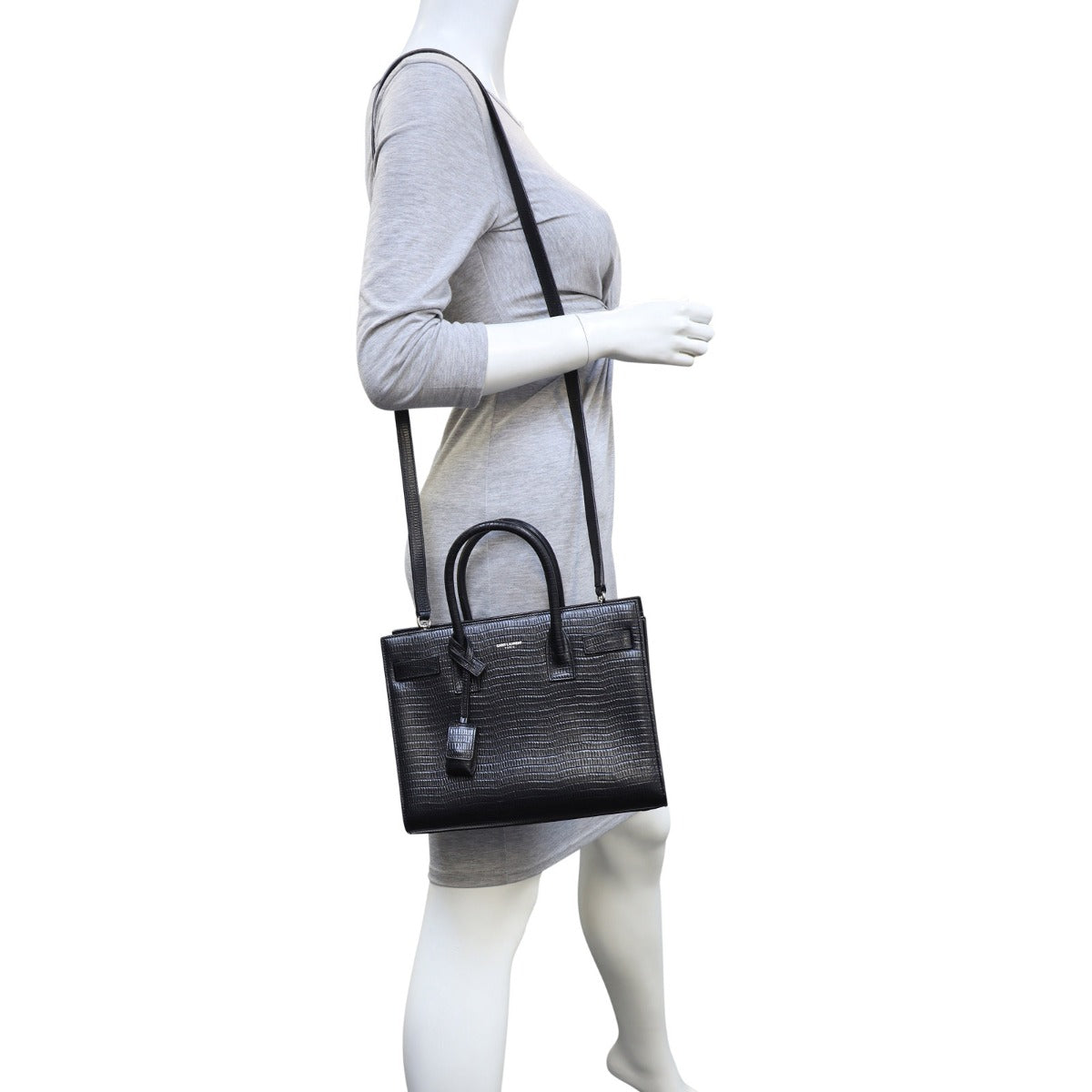 Saint Laurent Sac de Jour Baby Lizard Embossed