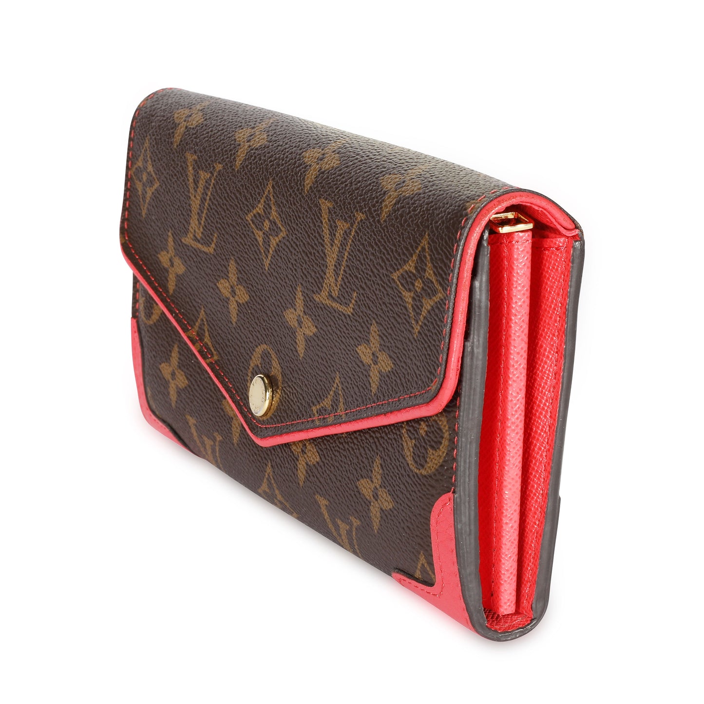 Louis Vuitton Louis Vuitton Poppy Leather & Monogram Canvas  Retiro Sarah Wallet
