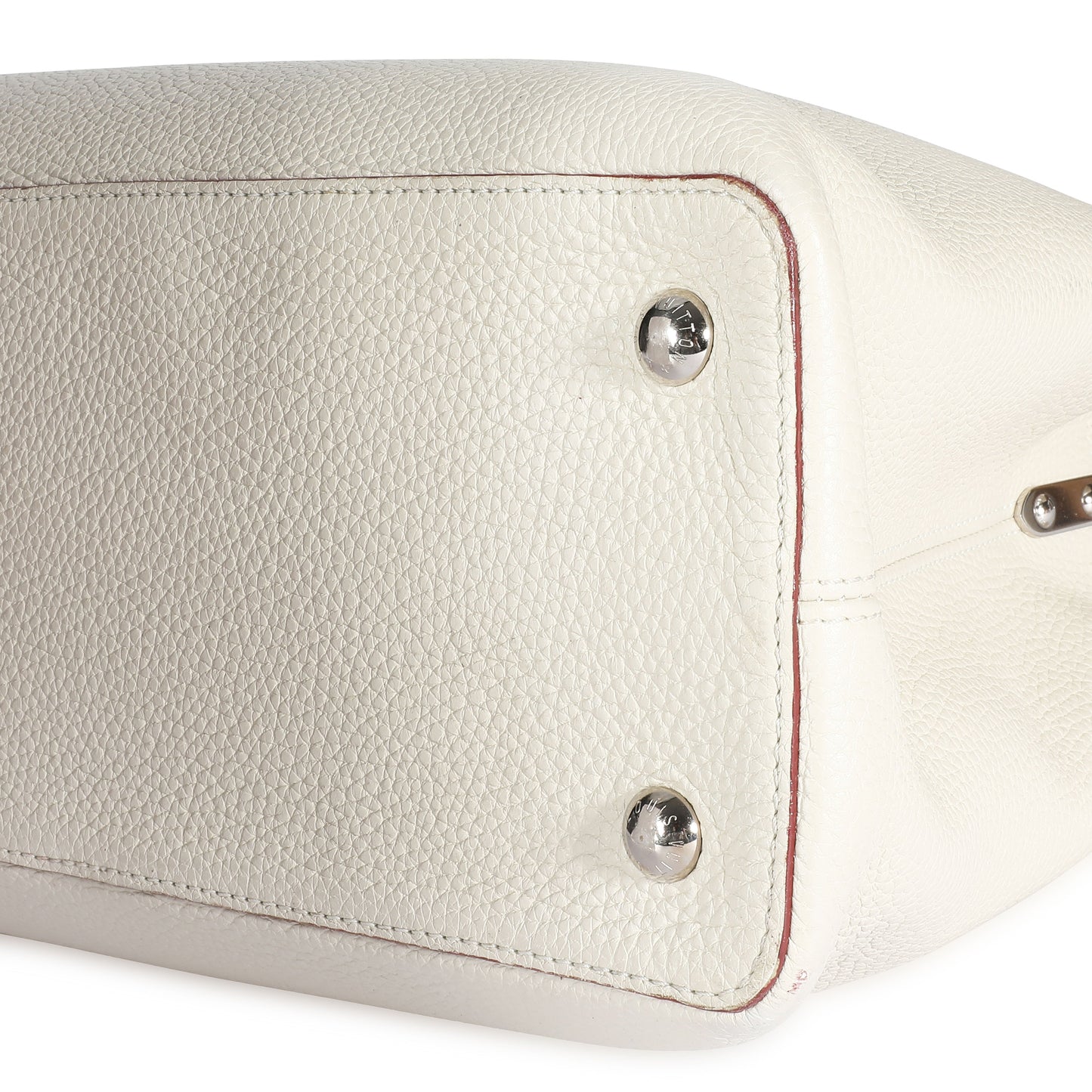 Louis Vuitton Louis Vuitton White Taurillon Leather Capucines MM
