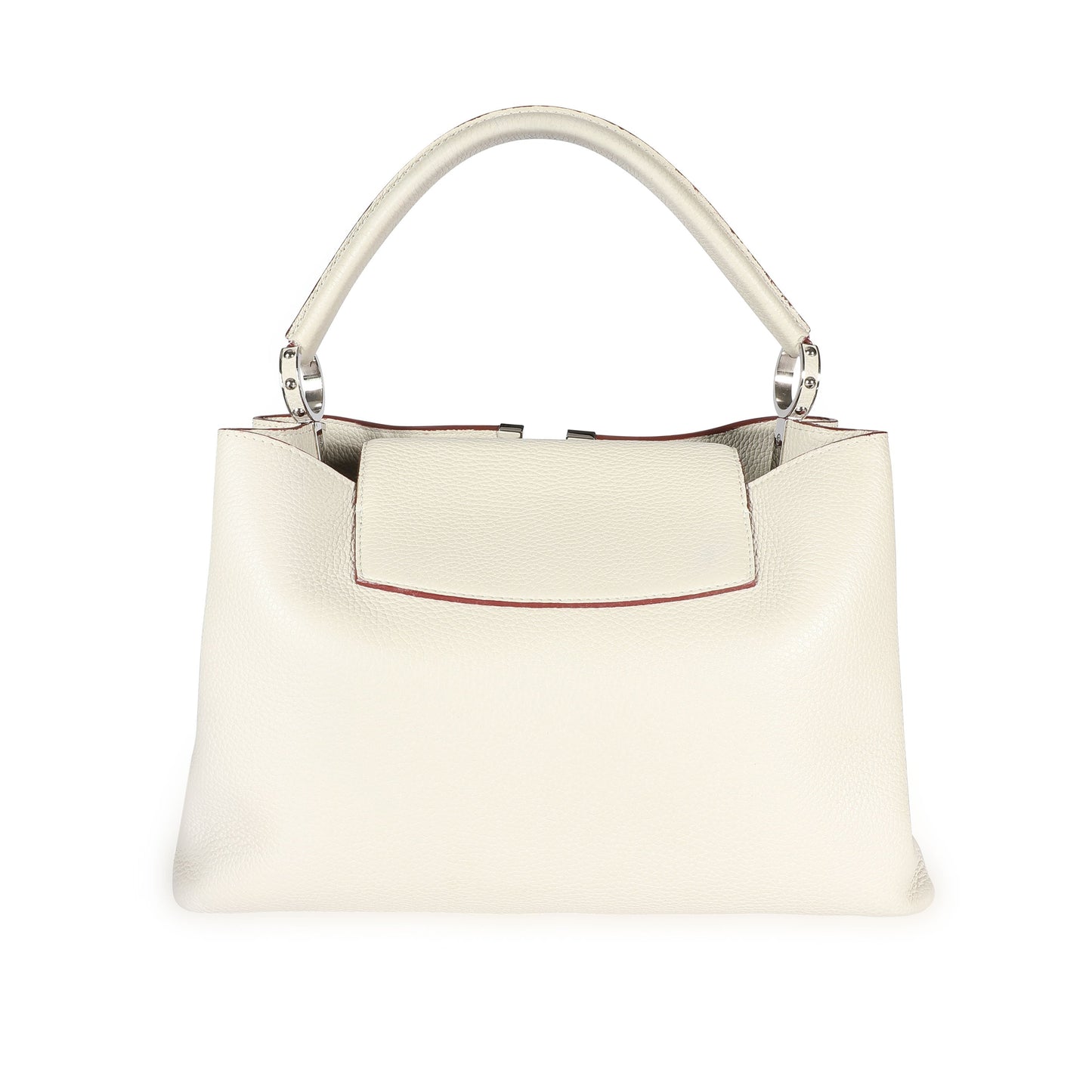 Louis Vuitton Louis Vuitton White Taurillon Leather Capucines MM