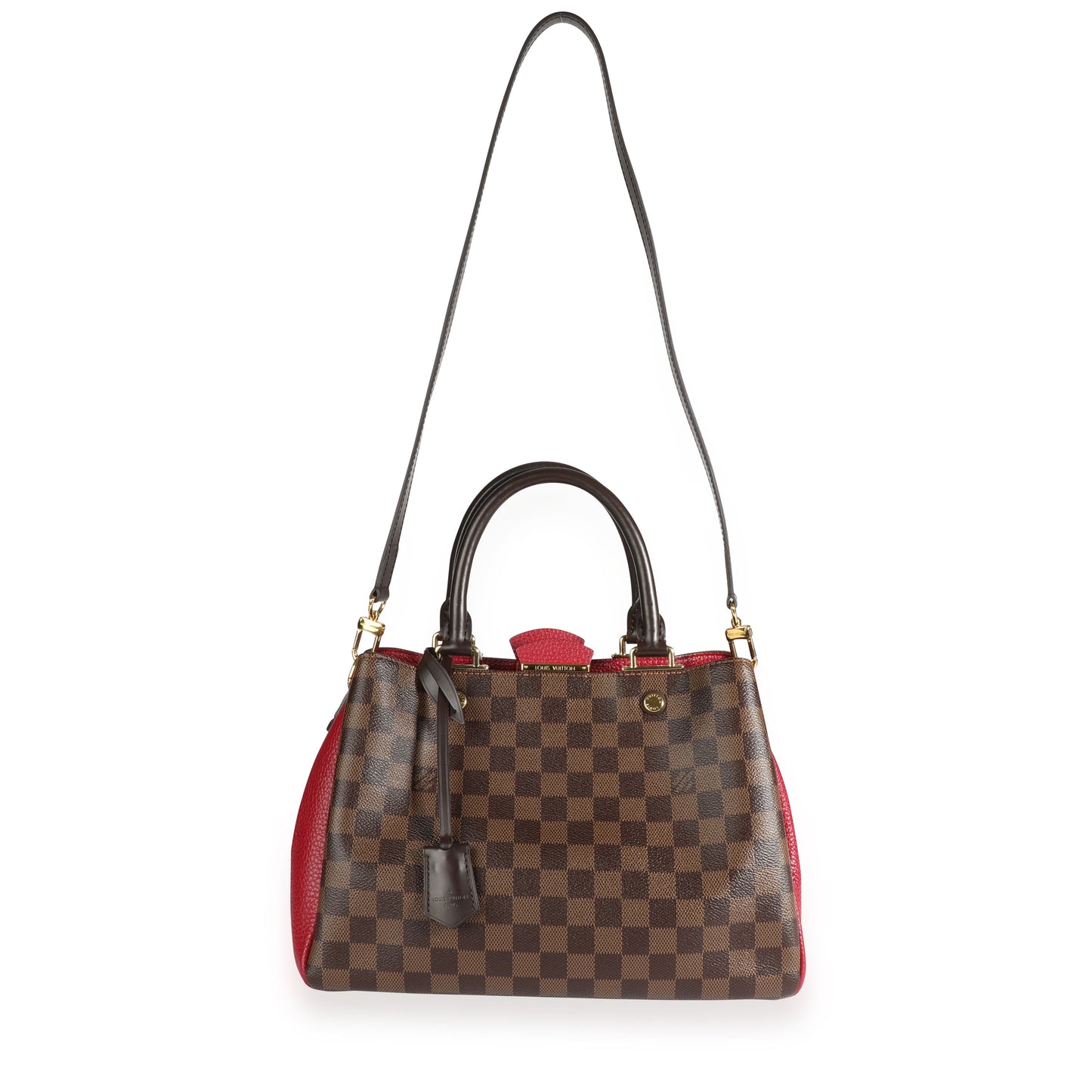 Louis Vuitton Louis Vuitton Damier Ebene & Bordeaux Taurillon Leather Brittany Bag
