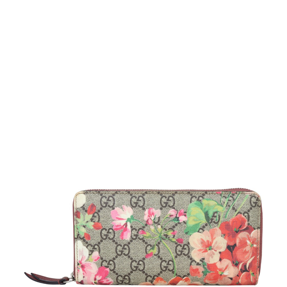 Gucci GG Supreme Blooms Zip Around Wallet