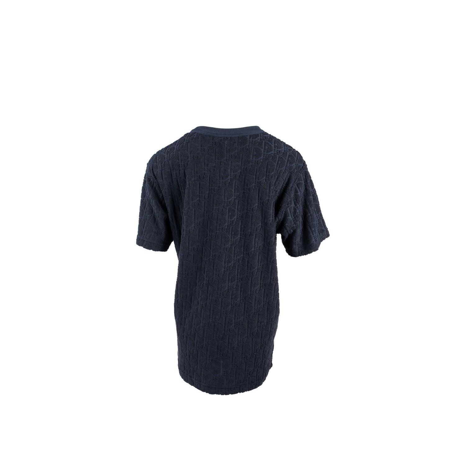 Dior Size Oblique Relaxed-Fit T-Shirt Cotton Jacquard Navy Blue Terry