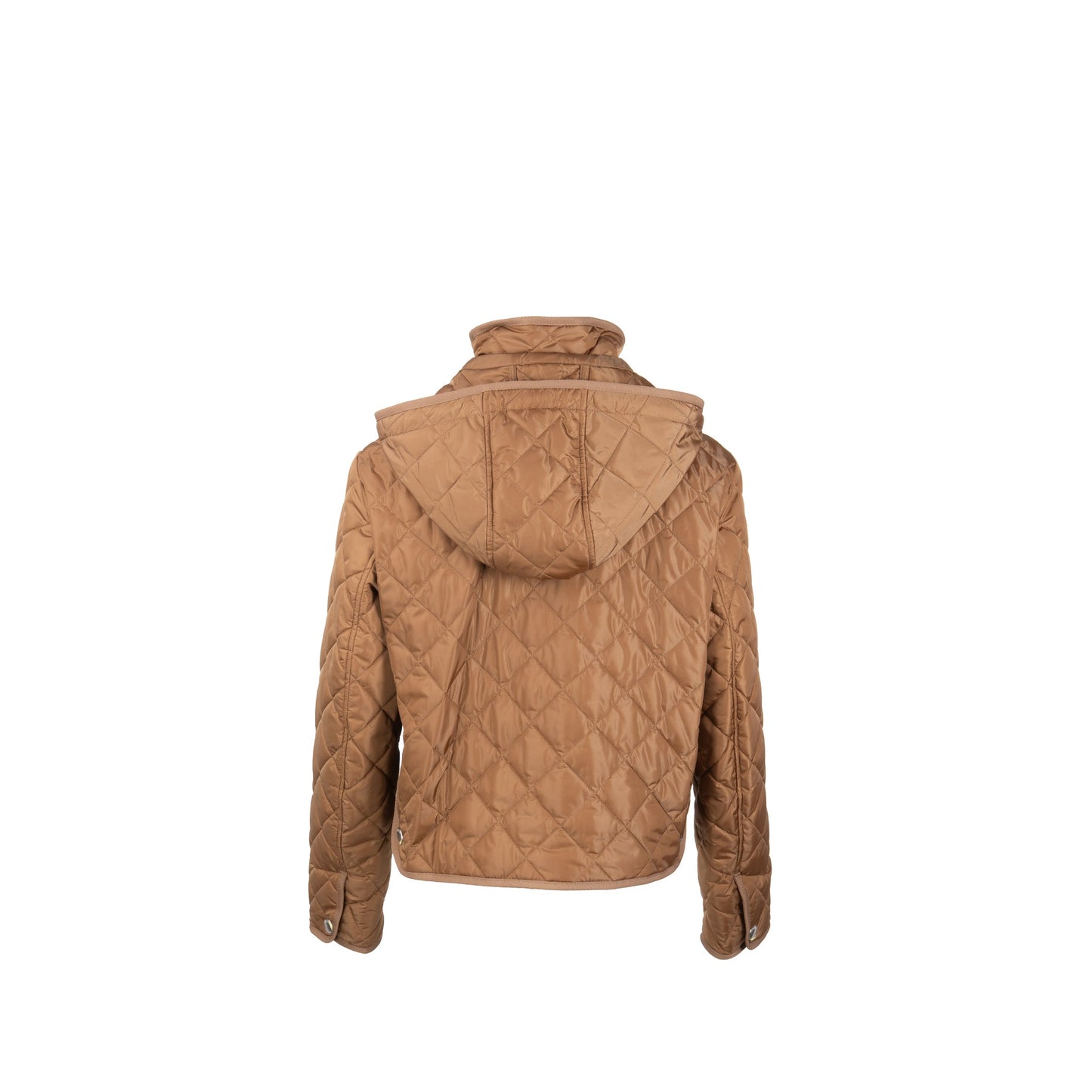 Burberry Size M Quilted Hooded Shell Jacket Polyamide Caramel