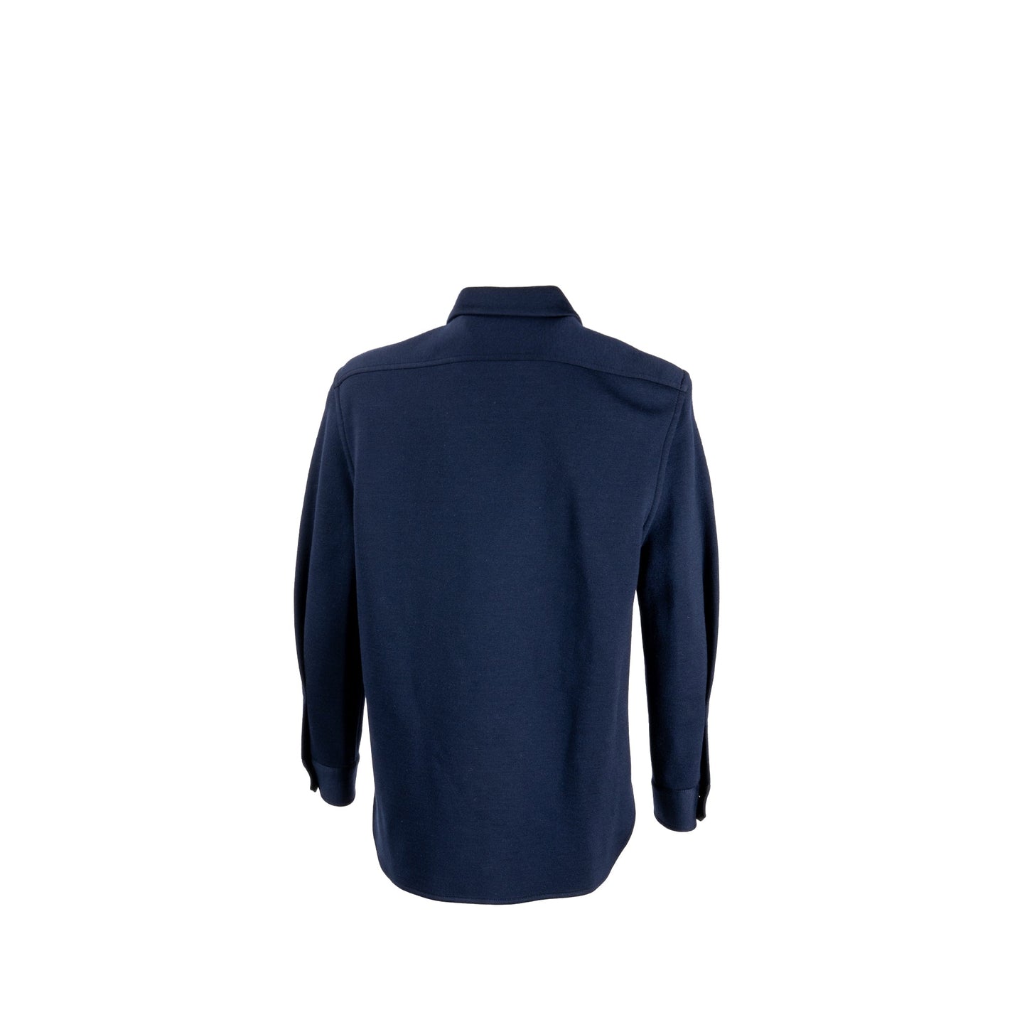 Saint Laurent size 38 embroidered monogram overshirt in wool dark blue