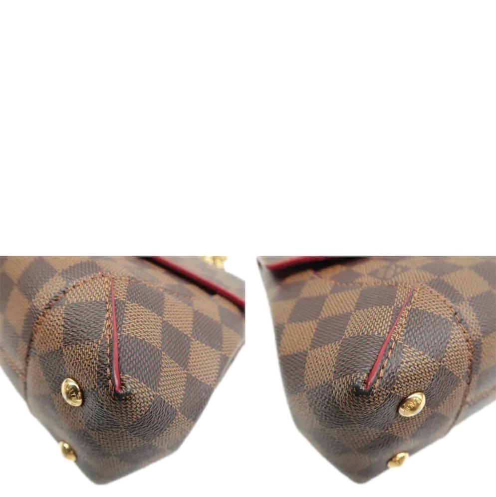 LOUIS VUITTON Caissa Chain Damier Ebene Clutch Shoulder Bag Brown