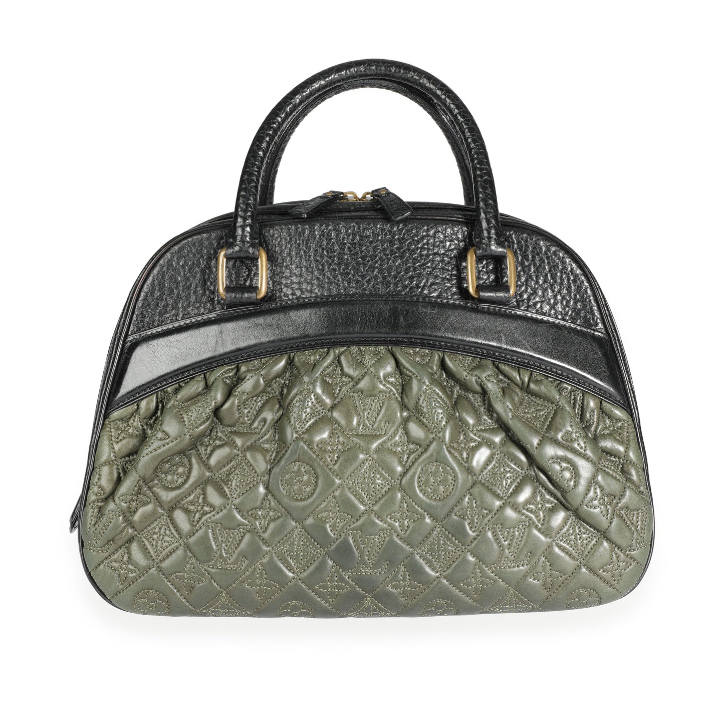 Louis Vuitton Louis Vuitton Olive Monogram Quilted Lambskin & Black Pebbled Leather Mizi Vienn
