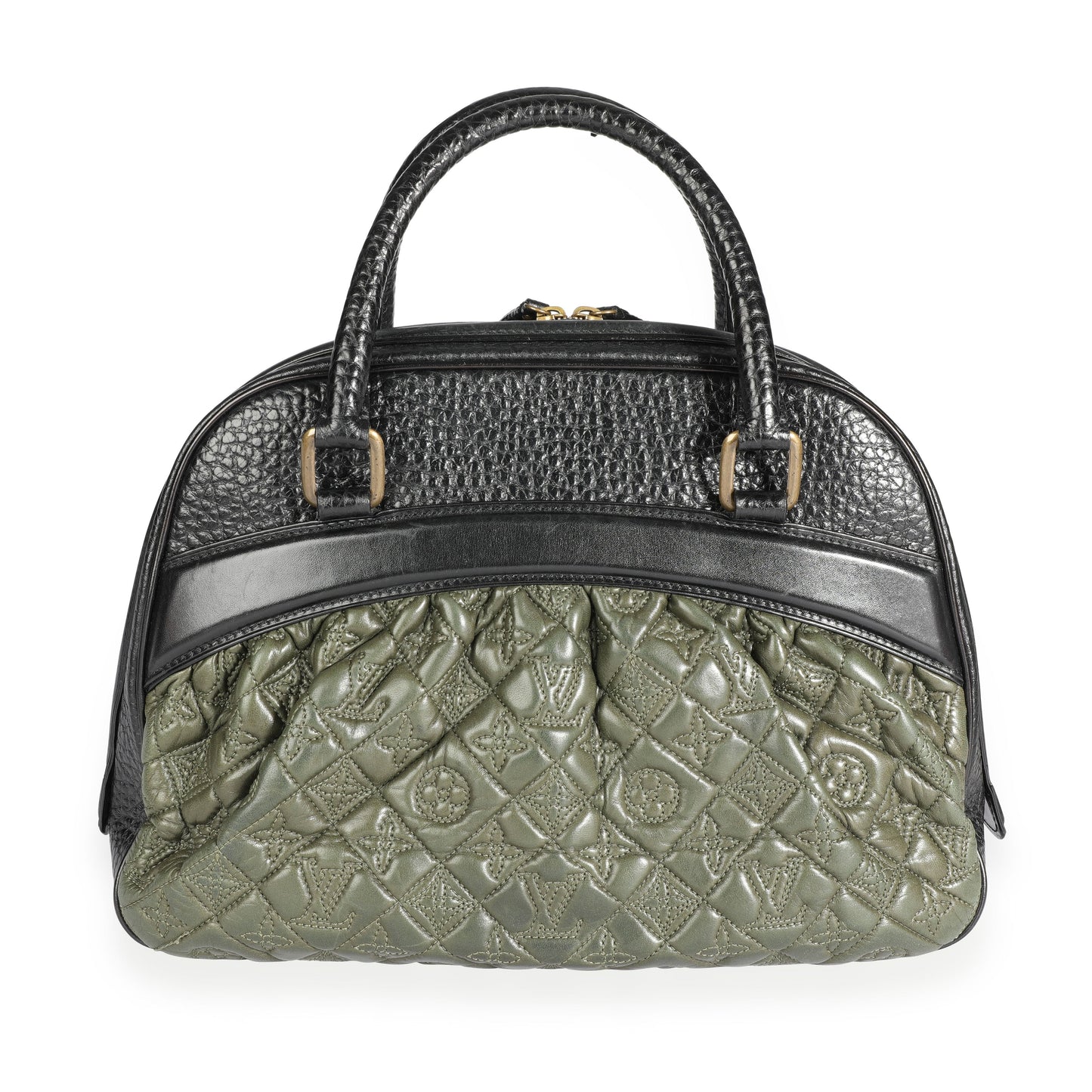 Louis Vuitton Louis Vuitton Olive Monogram Quilted Lambskin & Black Pebbled Leather Mizi Vienn