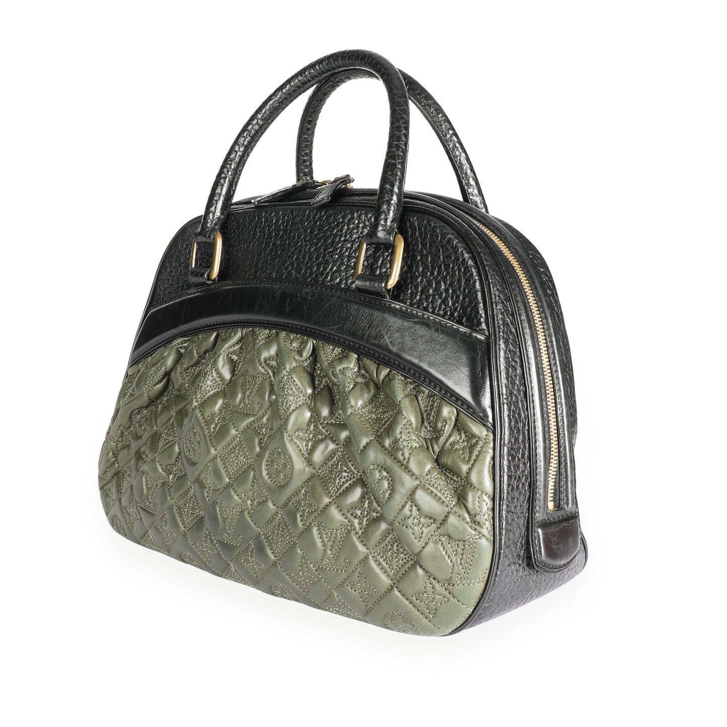Louis Vuitton Louis Vuitton Olive Monogram Quilted Lambskin & Black Pebbled Leather Mizi Vienn