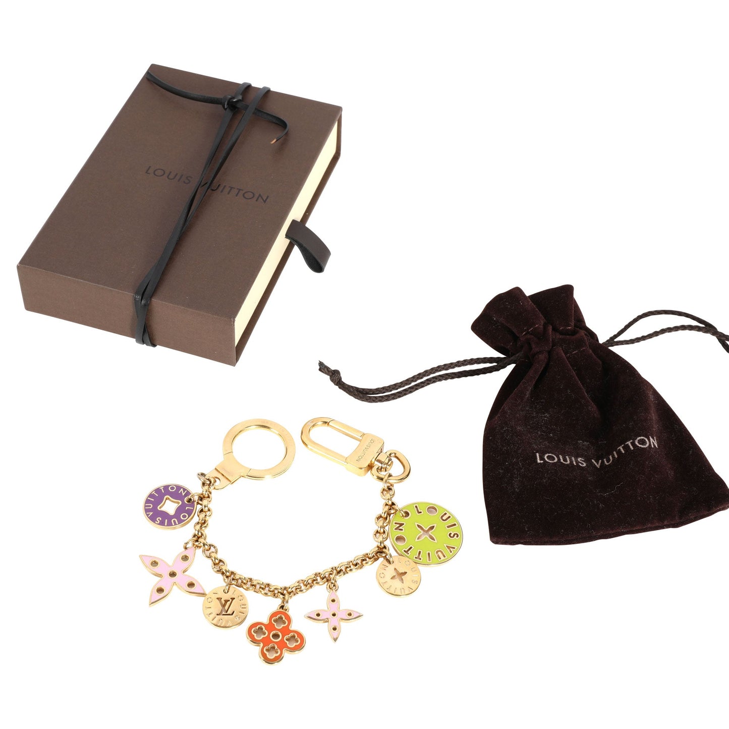 Louis Vuitton Louis Vuitton Gold-Plated & Multicolor Enamel Porte Cles Looping Bag Charm