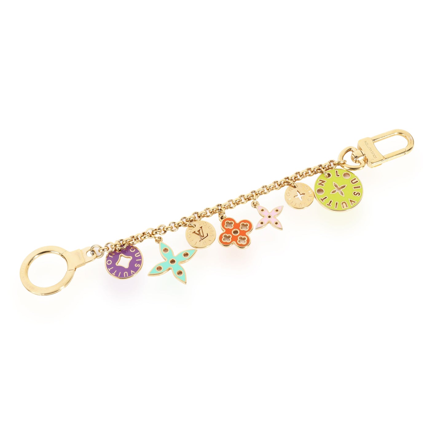 Louis Vuitton Louis Vuitton Gold-Plated & Multicolor Enamel Porte Cles Looping Bag Charm