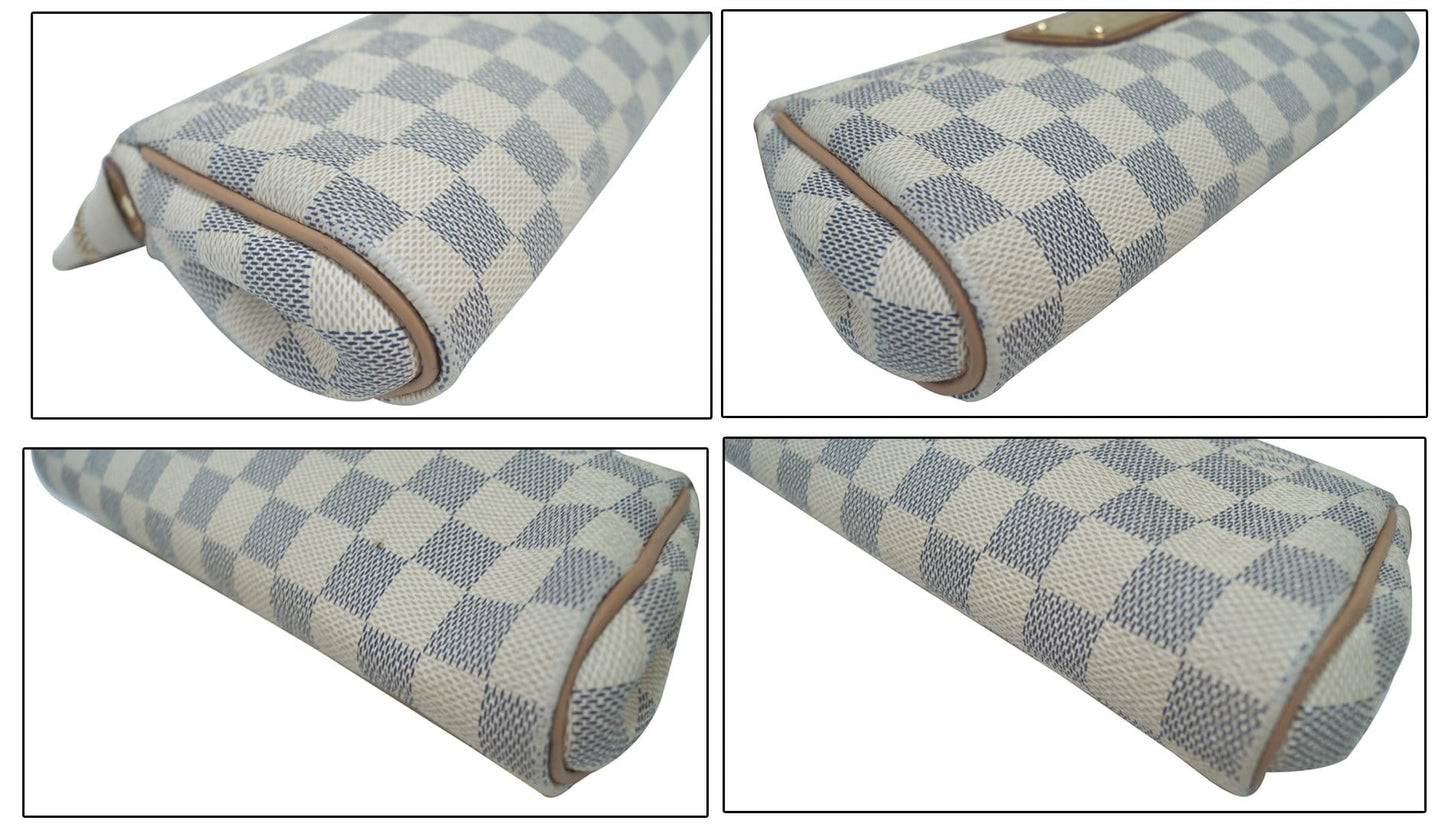LOUIS VUITTON Damier Azur Eva Clutch Messenger Crossbody Bag