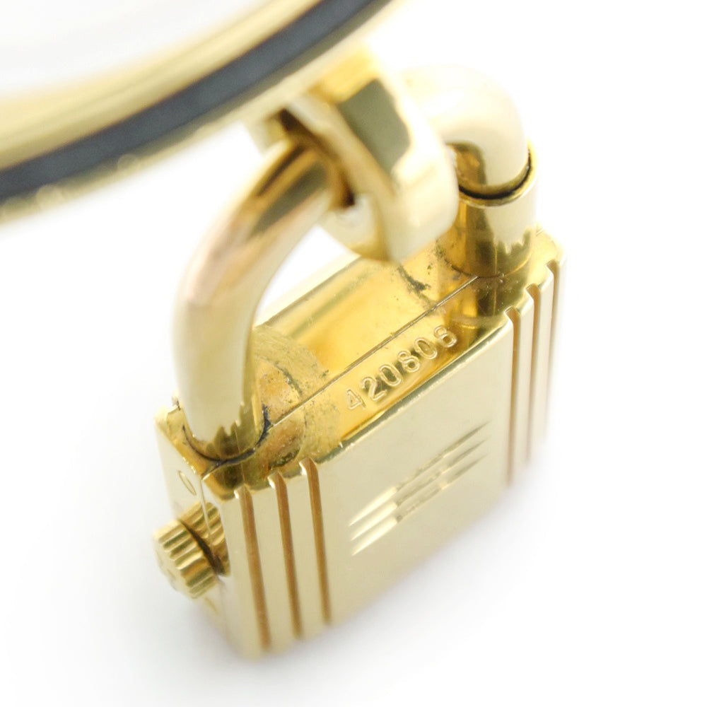 HERMES Watches Quartz Leather, Plated Gold black Kelly watch gold dial Women