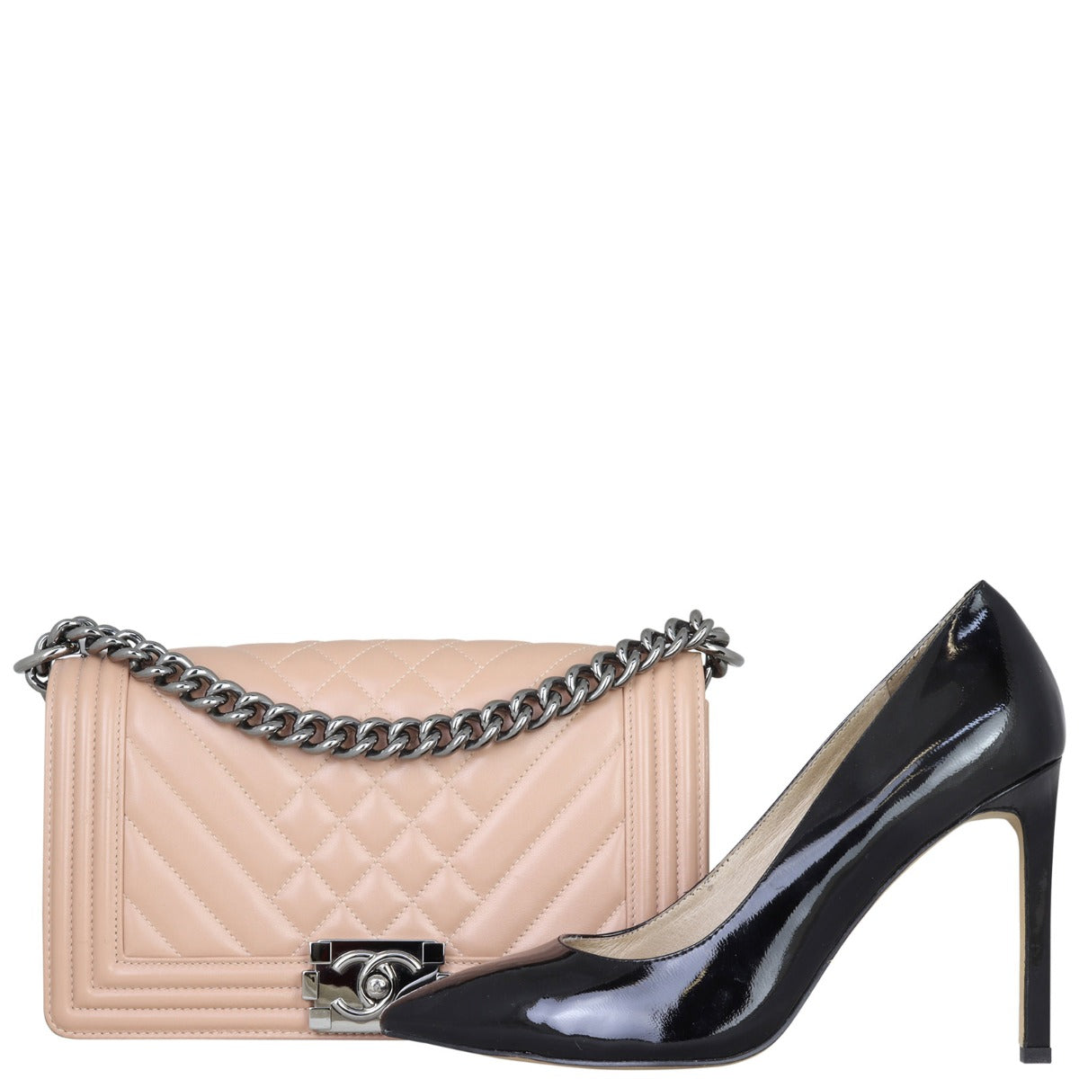 Chanel Boy Old Medium Chevron |  Deep Nude