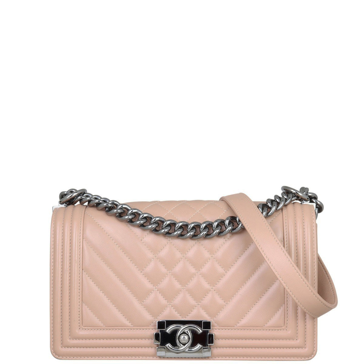 Chanel Boy Old Medium Chevron |  Deep Nude