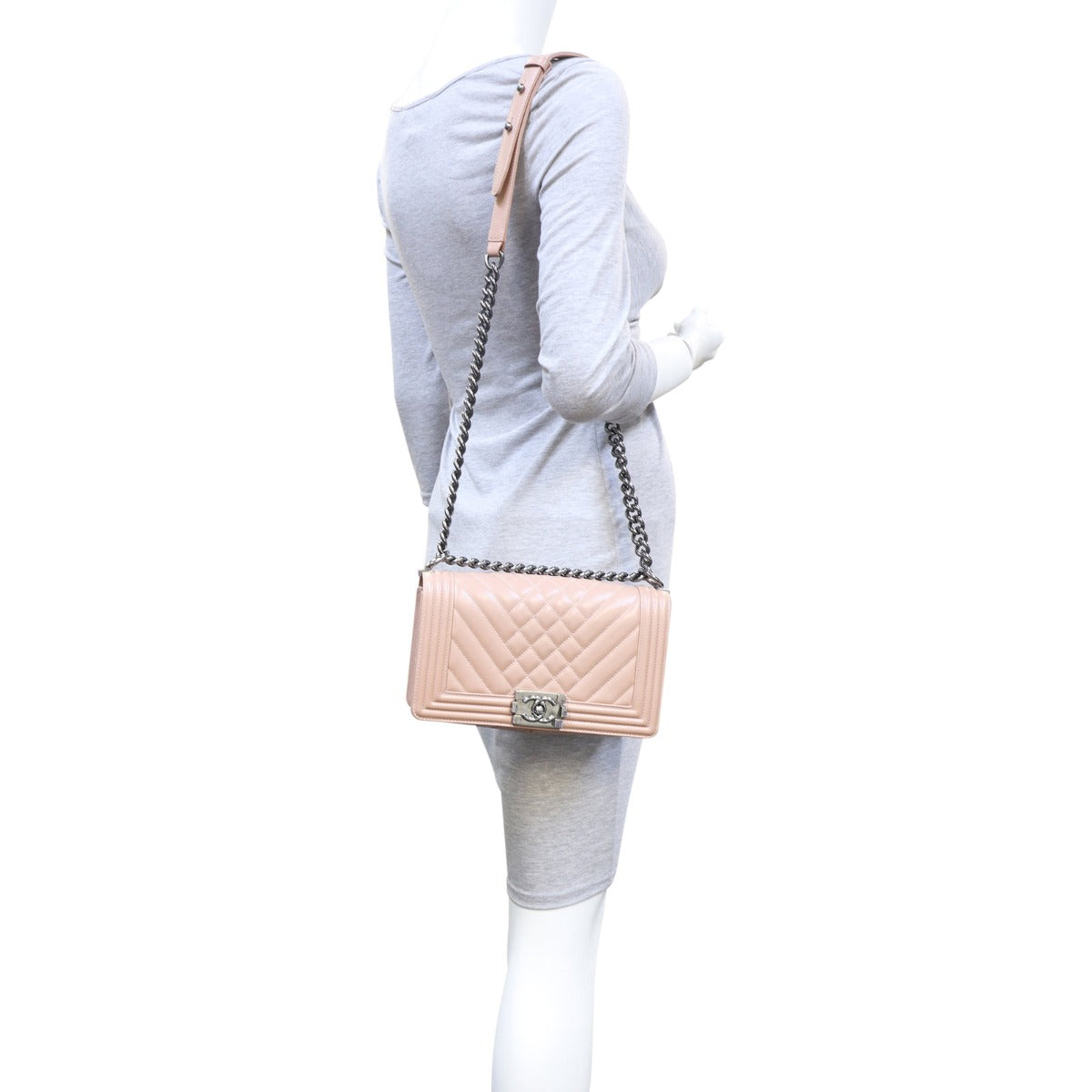 Chanel Boy Old Medium Chevron |  Deep Nude