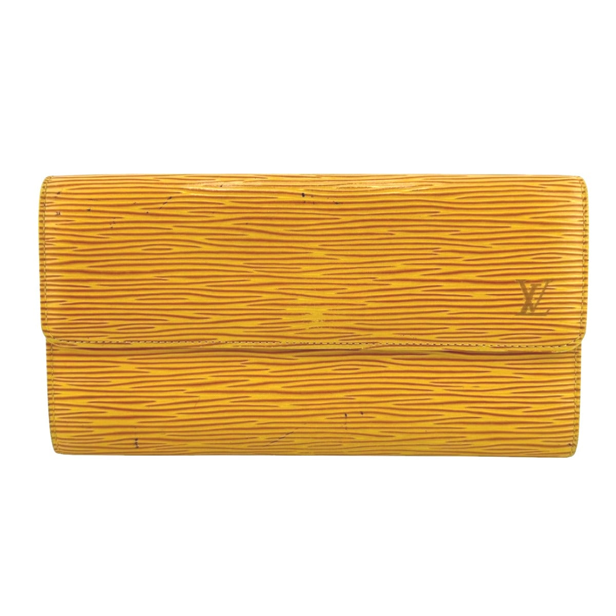 LOUIS VUITTON Long Wallet Purse ï¼­63579 Epi Leather yellow Epi Porto MonÃ© Credit