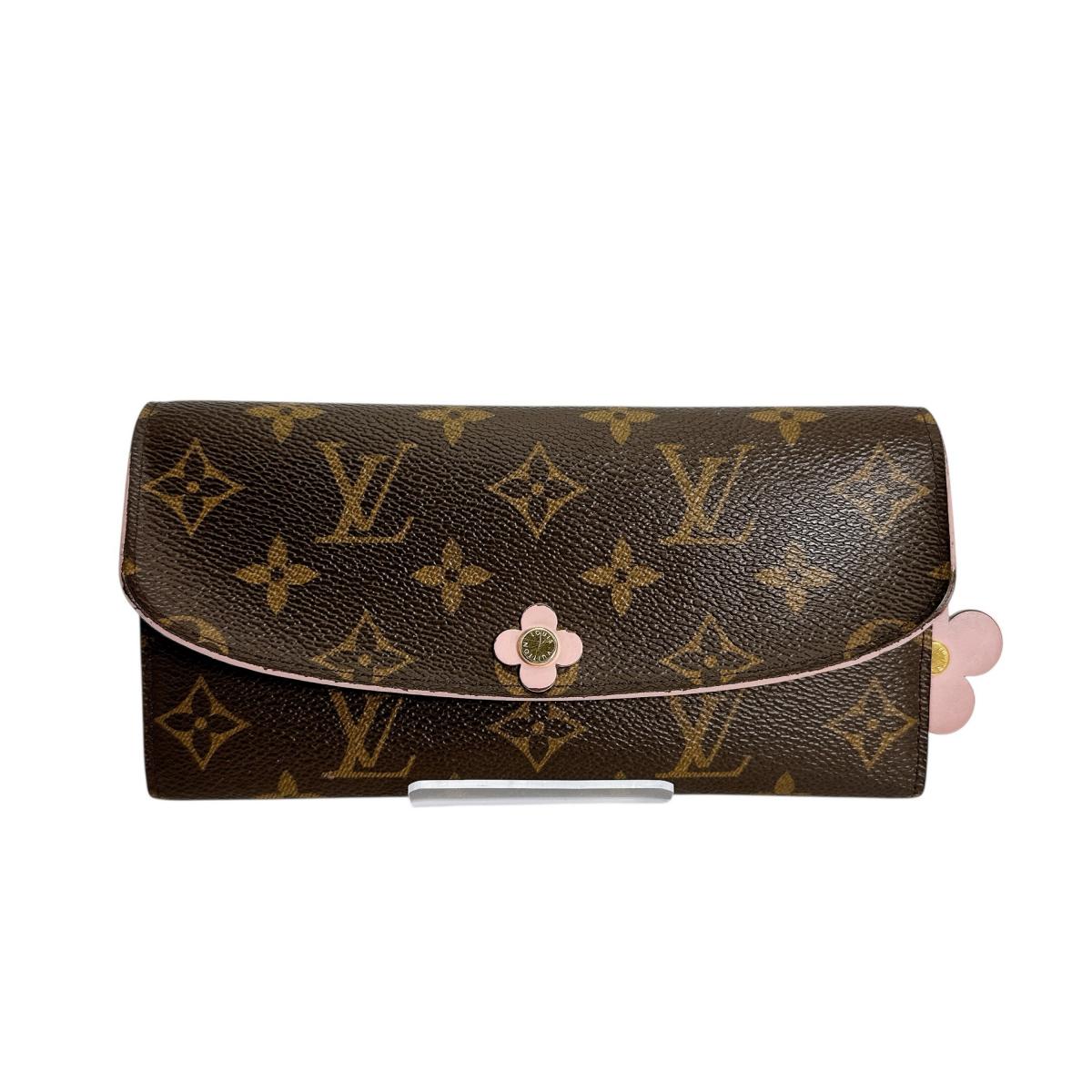 LOUIS VUITTON Long Wallet Purse M64202 Monogram canvas Brown Long Wallet Purse Monogram Portefeuille Emily Women