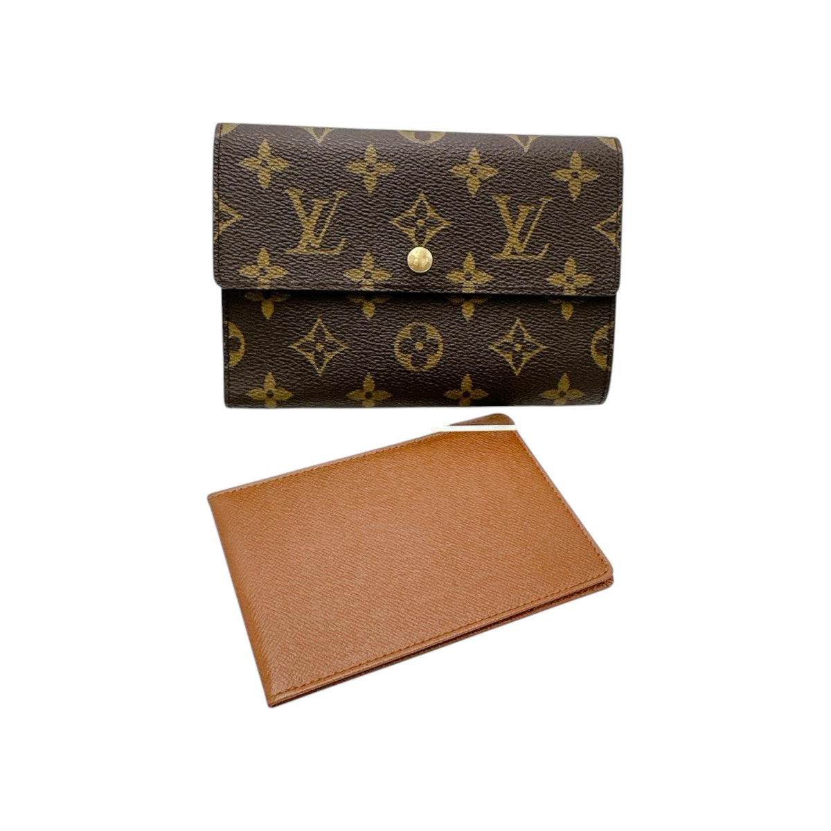 LOUIS VUITTON Tri-fold wallet M61202 Monogram canvas Brown Tri-fold wallet Monogram Porto Tresor Etuis unisex(Unisex)