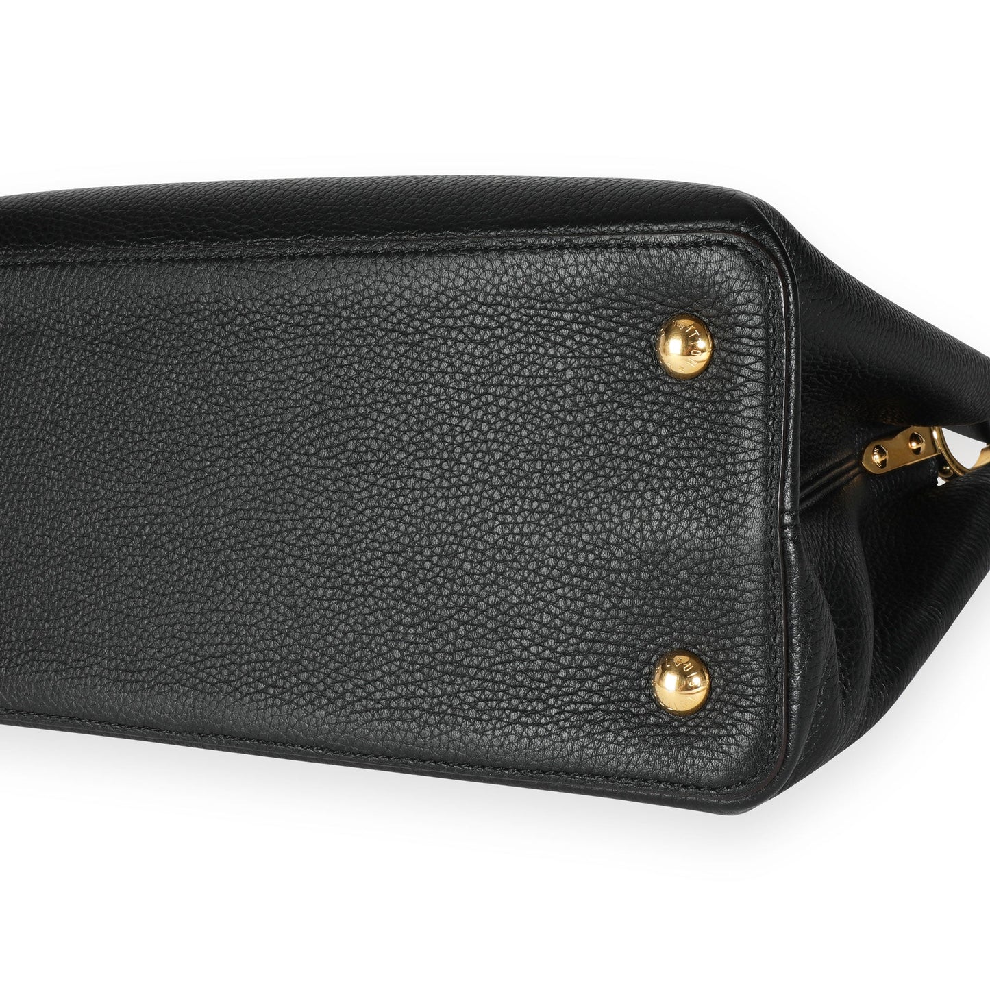 Louis Vuitton Louis Vuitton Black Taurillon Leather Capucines MM