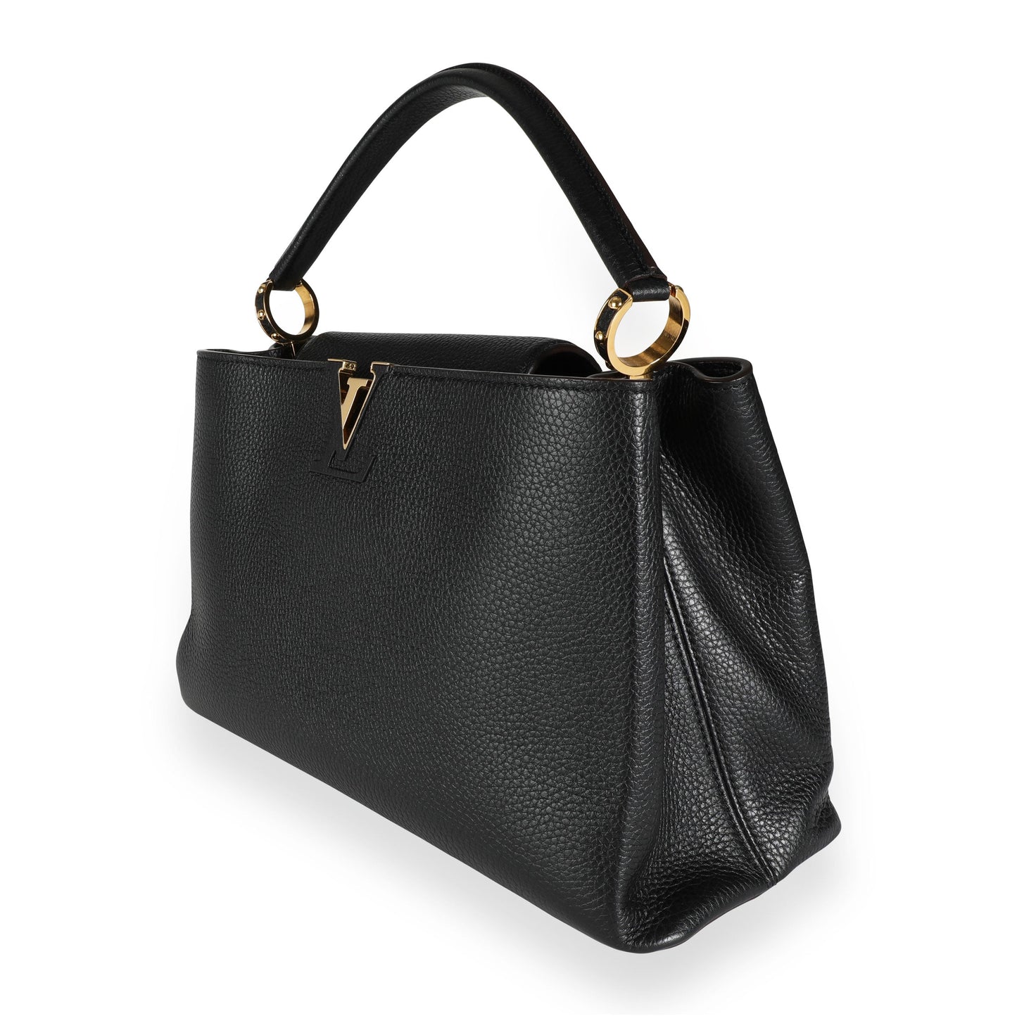 Louis Vuitton Louis Vuitton Black Taurillon Leather Capucines MM