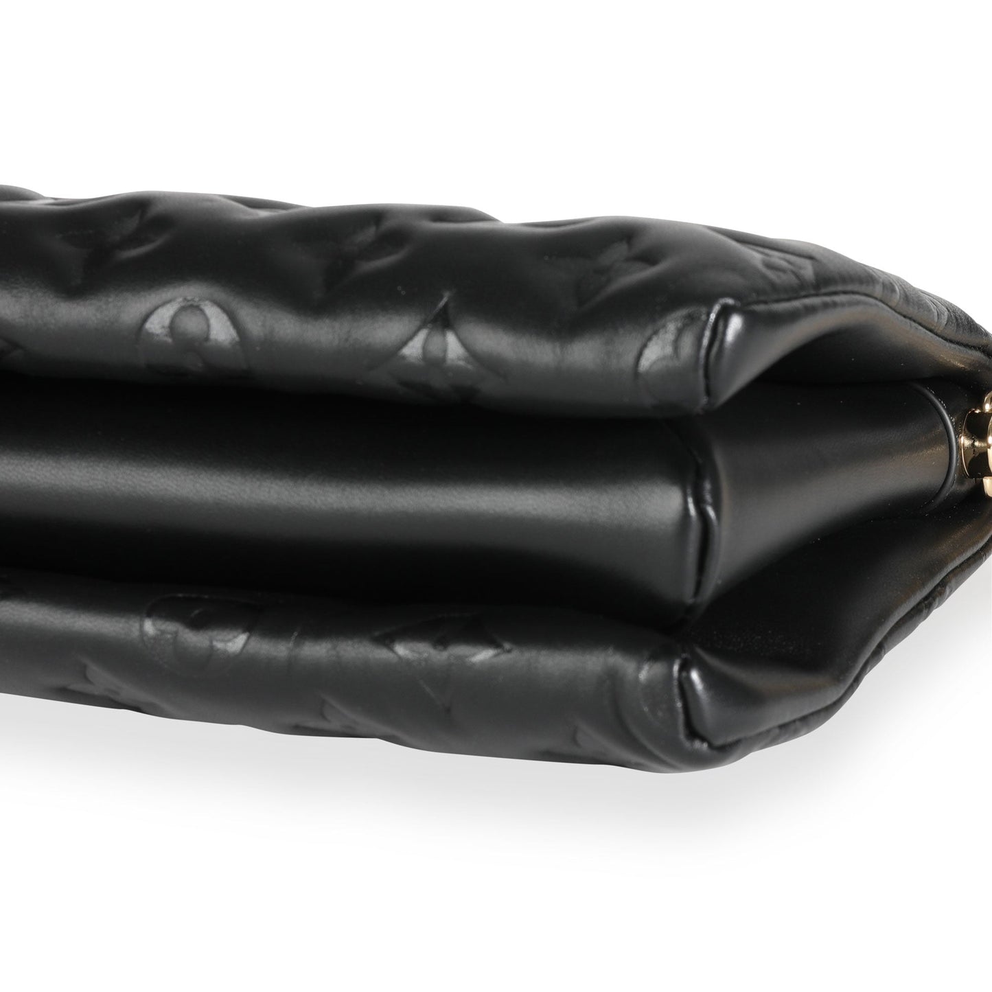 Louis Vuitton Louis Vuitton Black Monogram Embossed Lambskin Coussin PM