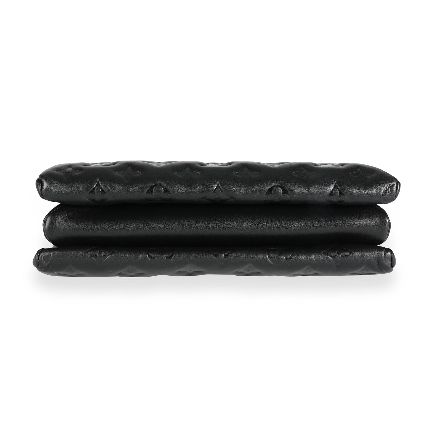 Louis Vuitton Louis Vuitton Black Monogram Embossed Lambskin Coussin PM