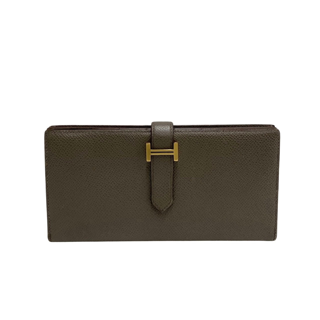 HERMES Long Wallet Purse Epsom gray Beansufla Women