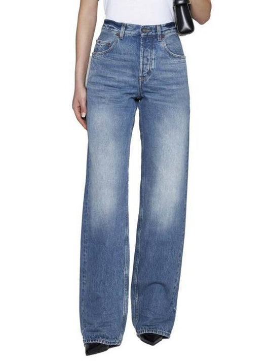 Luxury Saint Laurent Trending 2025 Long Extreme Lake Medium Baggy Jeans Blue