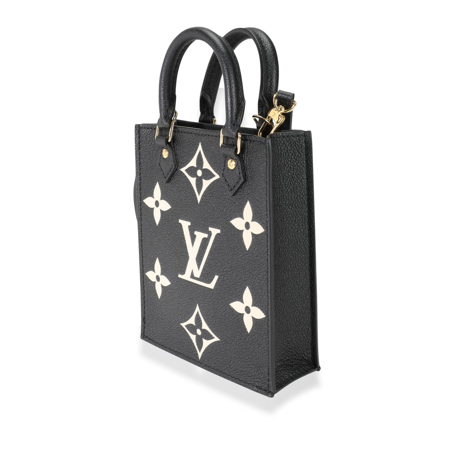 Louis Vuitton Louis Vuitton Black & Beige Monogram Empreinte Petit Sac Plat
