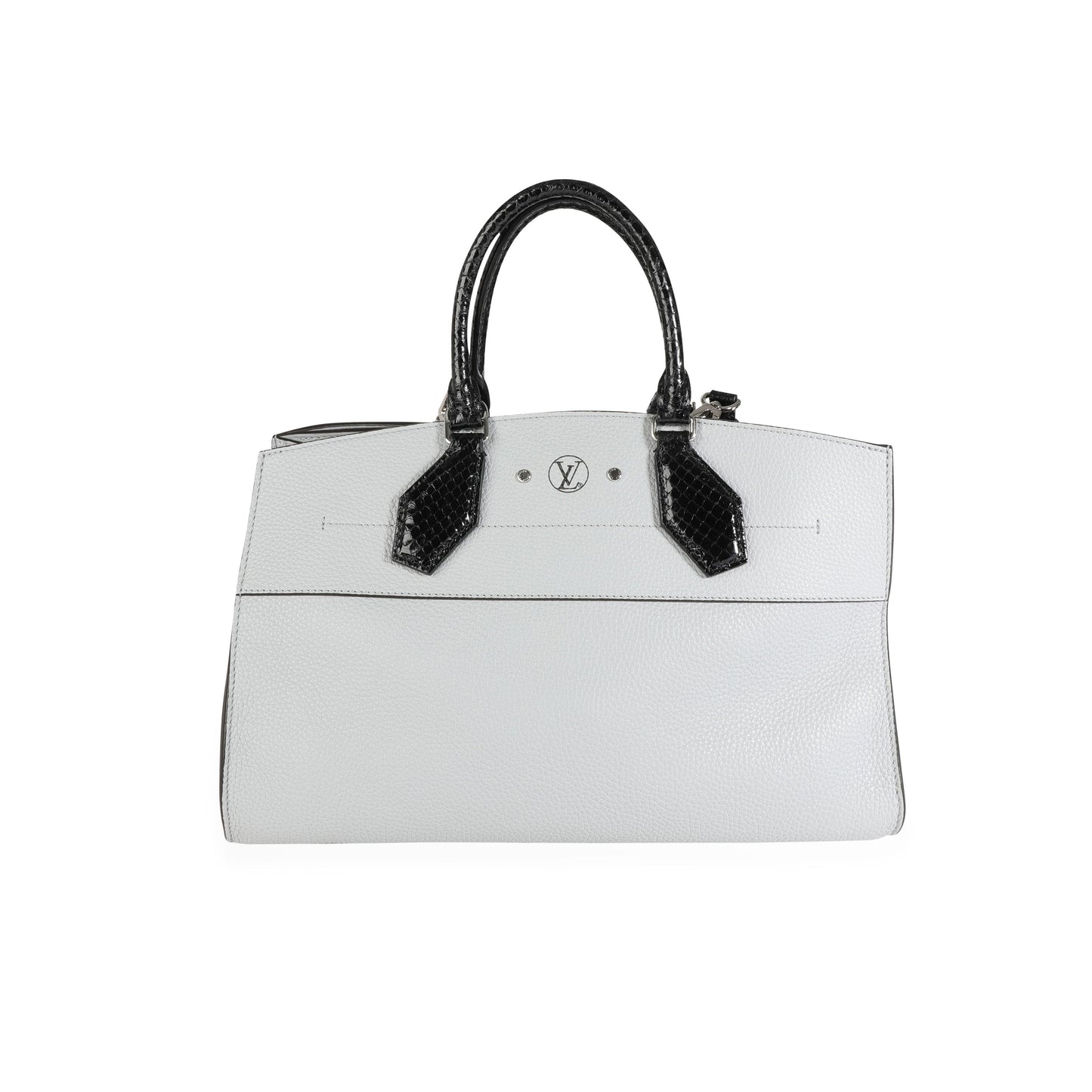 Louis Vuitton Louis Vuitton Gray Calf Leather & Black Python City Steamer Souple EW