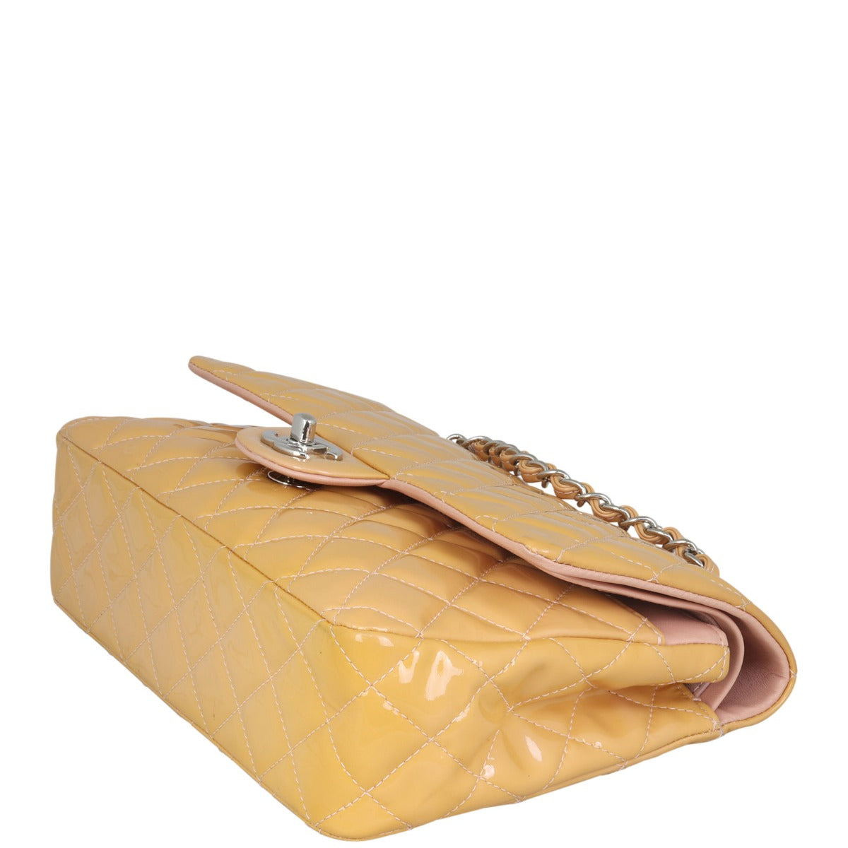Chanel Classic Double Flap Medium Patent | Pale Orange