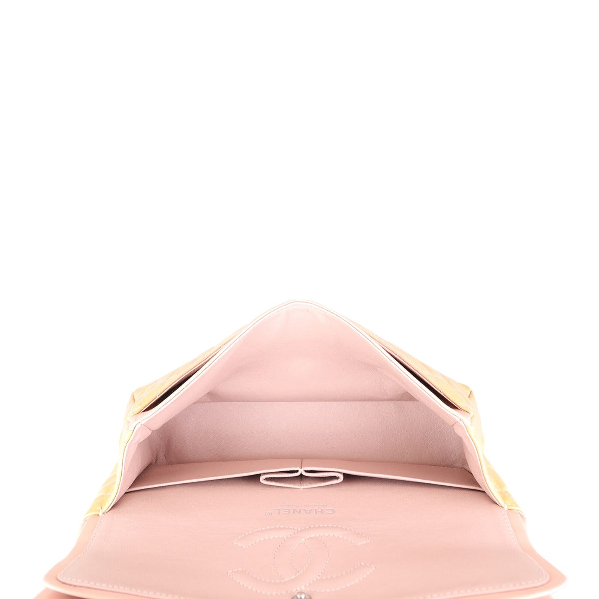 Chanel Classic Double Flap Medium Patent | Pale Orange