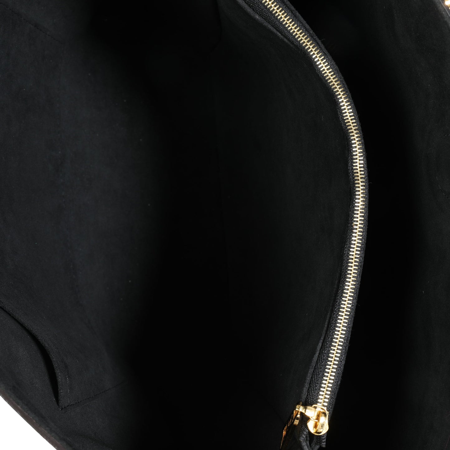 Louis Vuitton Louis Vuitton Black Taurillon Leather & Damier Ebene Canvas LV Riverside Tote