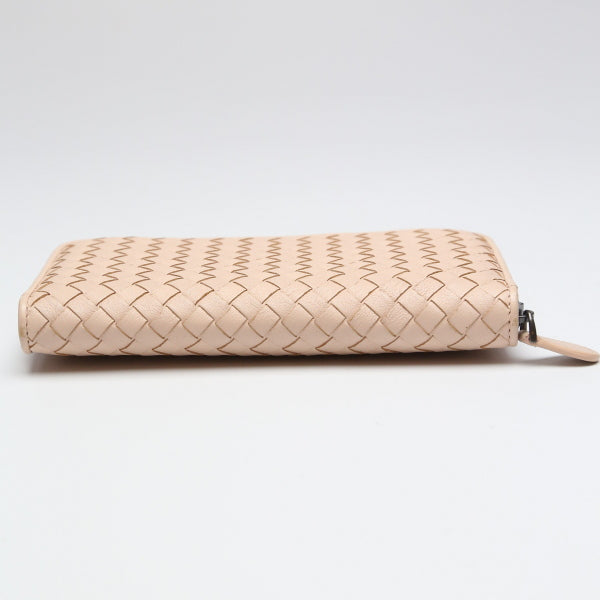 BOTTEGAVENETA Long Wallet Purse 114076v001n leather pink Zip Around INTRECCIATO Mesh Eleven Women