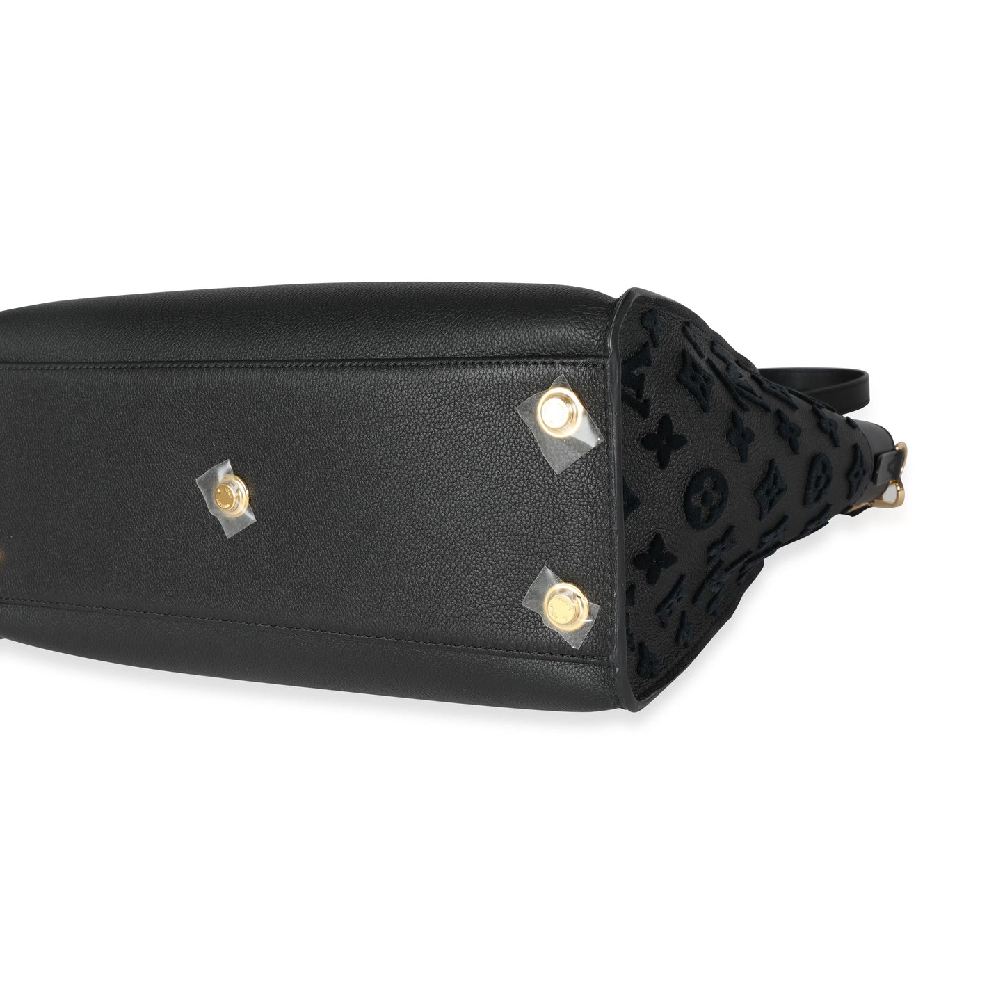 Louis Vuitton Louis Vuitton Black Leather and Tufted Monogram On My Side MM